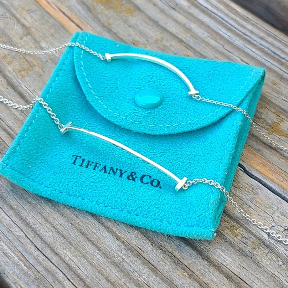 Tiffany & Co Medium T smile necklace and bracelet